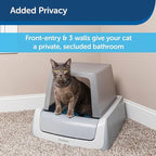 PetSafe ScoopFree Litter Box Privacy Cover - Convenient Potty Cover with Minimalist Cabin Design & Durable Construction - Removable Hood for Skittish Cats - Washable & Travel Friendly