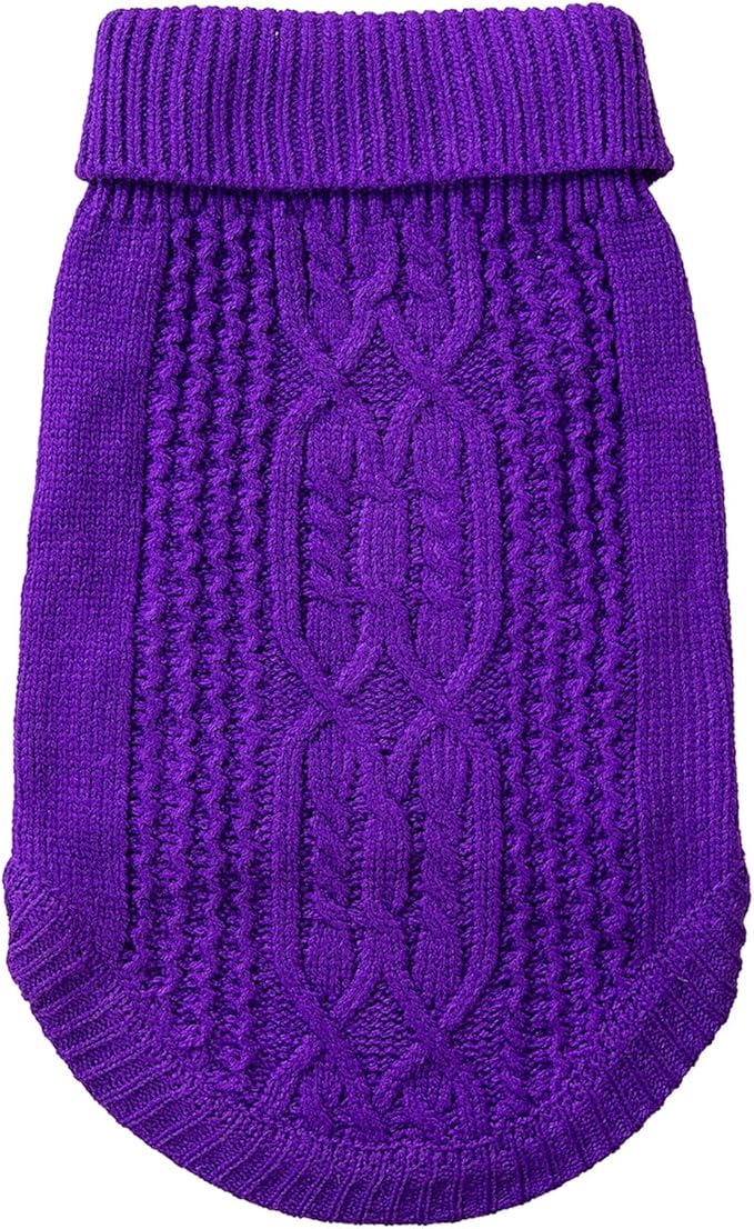 Stretchy Cat Sweater - 17 Colors & 6 Sizes | Snug Winter-Ready Knit for Boy/Girl Cats & Kittens(Deep Purple, Small)