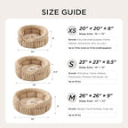Bedsure ComfyFleece™ Small Cat Bed, Washable Round Cute Pet Beds for Indoor Cats, Super Soft Corduroy Kitten Bed with Anti-Slip Bottom, 20''x20''x8'', Sandy Beige
