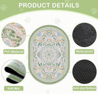 Bienbee Cat Litter Mat, 24" x 15" Litter Box Mat Rug with Non-Slip Bottom,Urine and Water Proof, Easy to Clean Cat Supplies Essentials for Indoor Kitty Kitten Floor, Bean-Green M