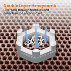 Small Cat Litter Mat, 20x14’’ Double Layer Honeycomb Cat Litter Box Mat, Non Slip Waterproof Urine Proof Litter Trapping Mat for Floor, Kitty Litter Pad, Indoor Pet Supplies, Brown