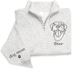 Chillever Personalized Embroidery Sweatshirt With Dog Photo for Women, Custom Dog Mom Sweatshirt, Dogs Mom Gifts