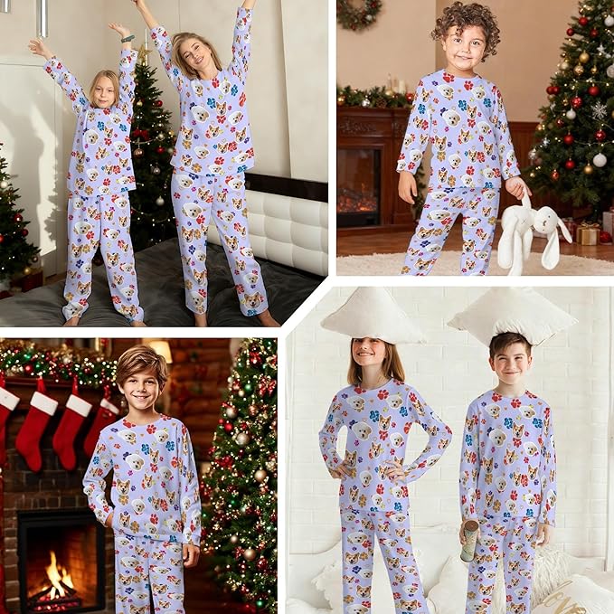 Artsadd Personalized Pajamas with Faces for Women Men Custom Christmas Pajamas Gifts for Family Couple, Funny Photo Pjs