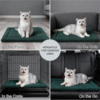Dog Bed Mat - Dog Crate Pad - Reversible Mat for Pet Comfort - Soft Bed Crate Pads for All Seasons - Durable, Machine Washable Mat for Crates, Travel, and Home (Dark Green, 18" L*14" W*1.5" Th)