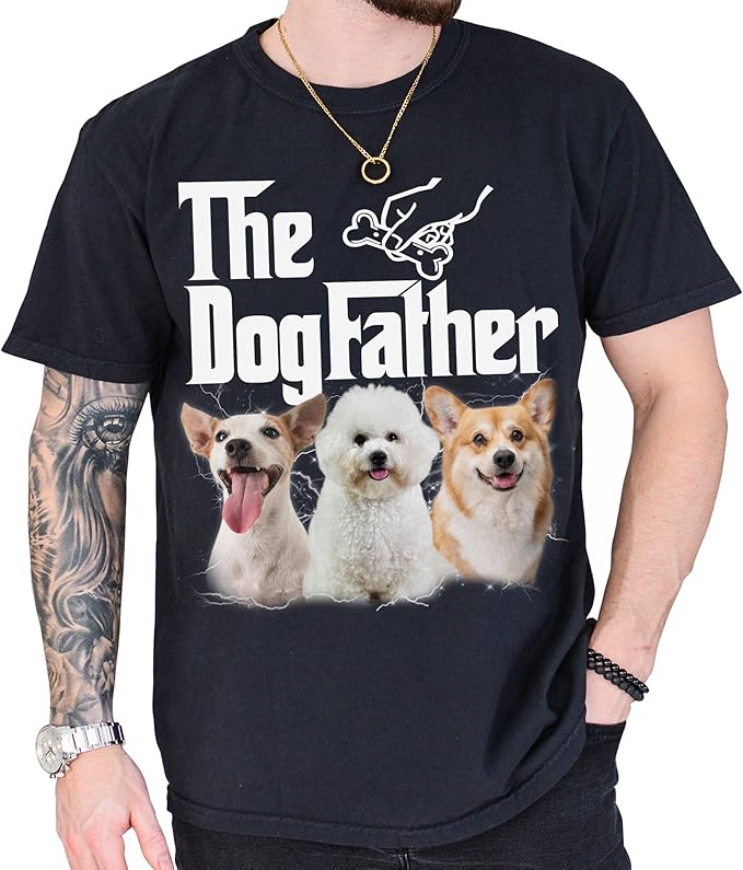 Custom Dad Shirt Personalized Picture T-Shirt for Men for New Dad Daddy Gift for Grandpa