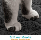 PVC Cat Litter Mat 24" x 15" Inch Black, Non-Slip, Less Waste Cat Litter Box Mat, Soft on Kitty’s Paws, Urine Waterproof