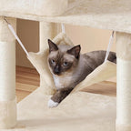Yaheetech 64.5in Cat Tree Cat Tower Scratching Post, Plush Cover Cat Condo Bed Furniture with Hammock, Platform, Perch for Extra Large Cats as Playing House