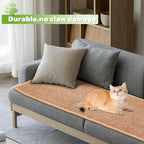 Natural Sisal Cat Scratcher Mat, Wall Scratcher Carpet, Cat Climbing Wall, Large Tall Scratching Post, Sofa Protector, Scratching Mat Pad for Indoor Cats (Brown, 78.7" Lx15.7 W, 1PC)