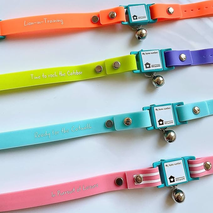 Kittyrama Aqua Kitten Collar with Bell. Award Winner. Vets & Cat Experts Approved. Breakaway Quick Release, Comfy & Lightweight