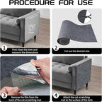 2 Pcs Total 78.8"x15.8" Cat Scratch Mat, Cat Scratch Couch Furniture Protector, Trimmable Self-Adhesive Cats Scratch Pads, DIY Cat Scratcher for Wall Protector and Covering Cat Tower (Dark Gray)