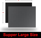 Cat Litter Box Mat: 47"x 36" Waterproof Kitty Cat Litter Trapping Mat, Easy-clean Double-layer Scatter Control Pad Rug (Black)