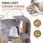FDW | 36" Cat Tree Tower | Light Gray | Multi-Level Indoor Activity Center with Sisal Scratching Posts, Condos, Plush Perches, Hanging Cat Toys | Sturdy, Easy to Assemble | for Kittens & Adult Cats