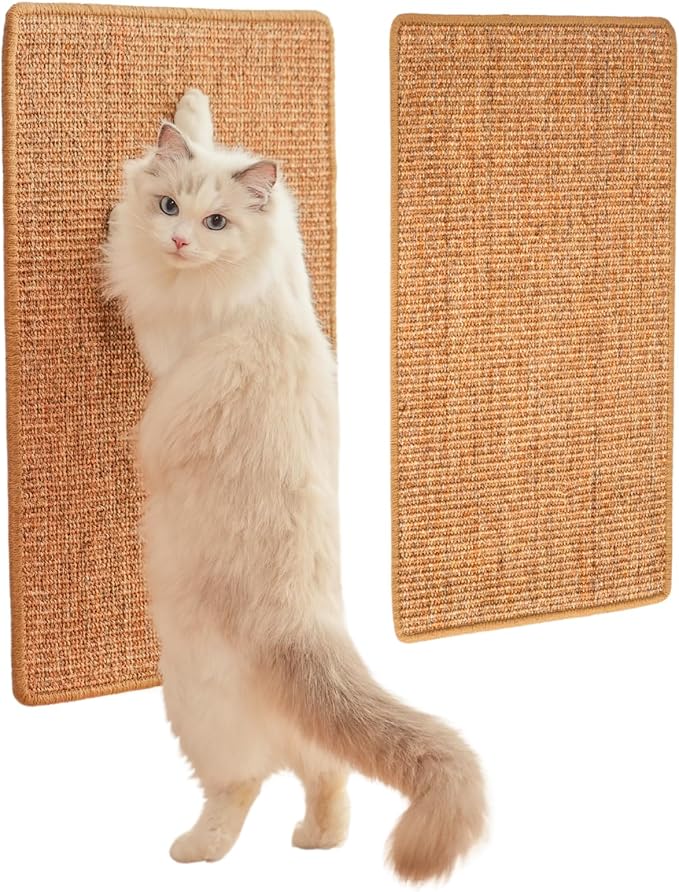2Pack Cat Scratcher Mat,23.6 X 15.7 Inch,sisal cat scratchers for Indoor Cats,cat Scratch pad,cat Scratching Board,cat Scratching Post,sisal Rug Carpet,cat Scratch Furniture Protector,Brown