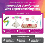 SmartyKat Frisky Flyer Feather Wand Cat Toy, Extendable Up to 24" - Blue, One Size
