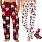 MyPupSocks Custom Pajama Pants for Pet Lover, Personalized Photo Face Printed Pajama Bottoms Sleepwear with Pockets