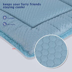 Dog Bed Mat, Crate Pad Reversible,Soft Kennel Pad, Washable Dog Crate Mat (Cool and Warm),Pet Sleeping Mattress for Small Medium Dogs XB009 (36''x23'',Blue)