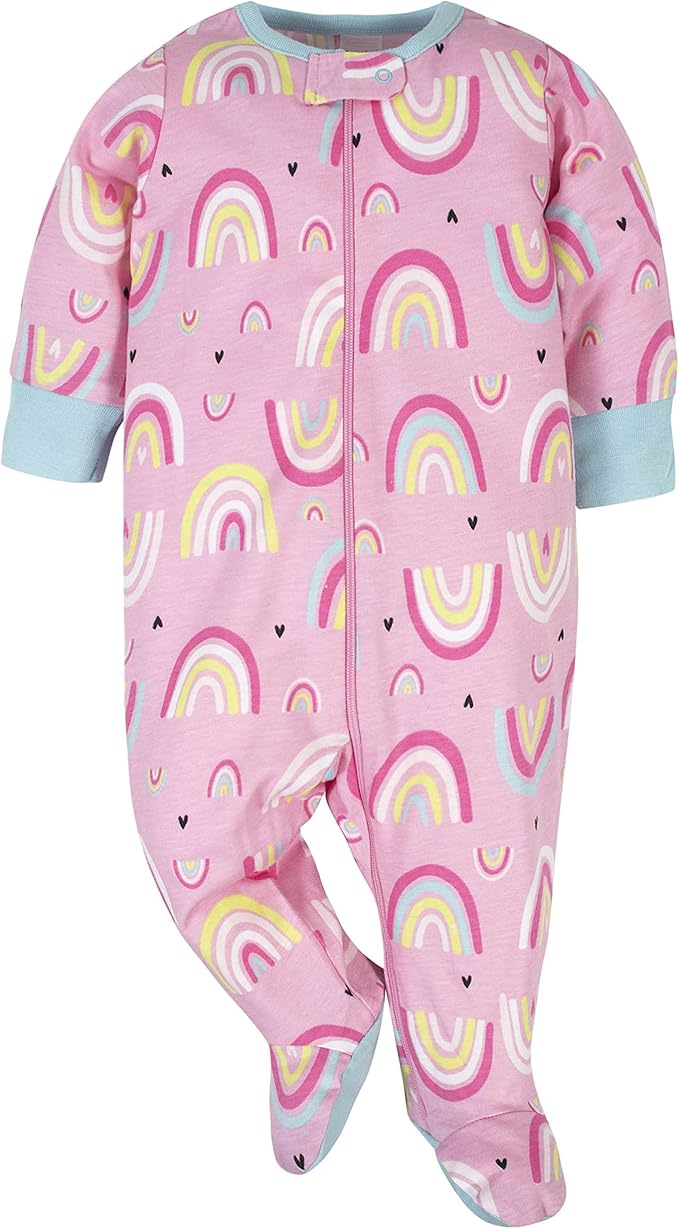 Onesies Brand Baby Girls' 4-pack Sleep 'N Play Footies Multi Pack