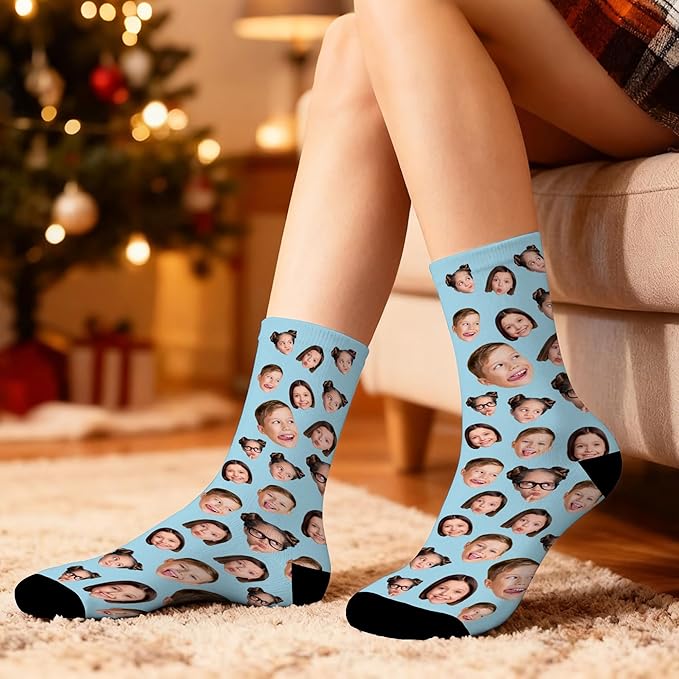 Artsadd Personalized Pajamas with Faces for Women Men Custom Christmas Pajamas Gifts for Family Couple, Funny Photo Pjs