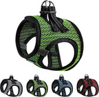 No Pull Small Dog Harness Tiny Dog Harness for Small Dogs Cats Chihuahua Harness Lightweight Extra Small Dog Harness Vest Reflective Step in Air Mesh Puppy Harness (Green, X-Small)