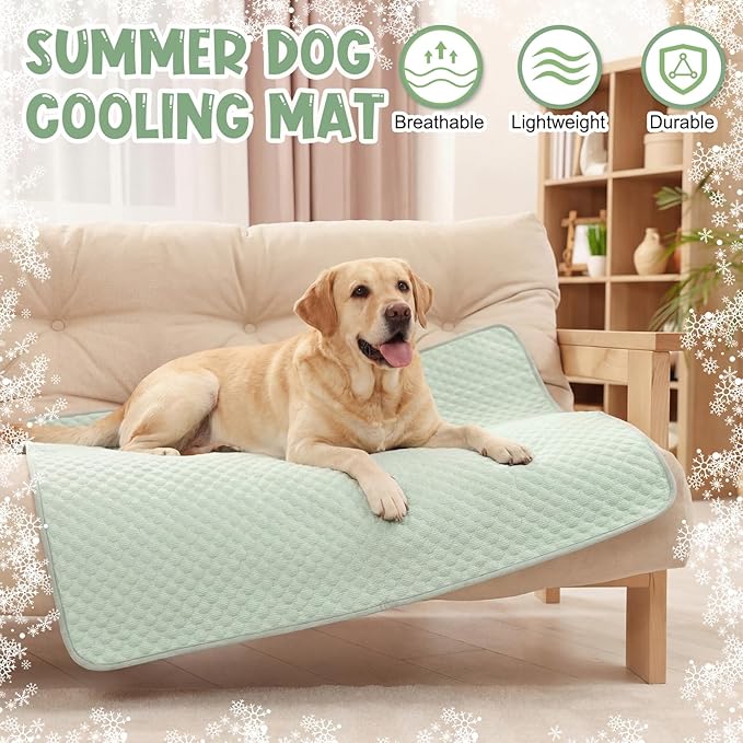 Tinideya 4 Pack Dog Cooling Mats with Storage Bags 40" x 28" Self Cooling Dog Pads Washable Foldable Pet Bed Mats Blankets for Pet Cat Summer Floor Indoor Outdoor Floor