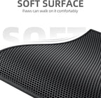 ESTHELLO Cat Litter Mat Large, Cat Litter Trapping Mat, Honeycomb Double Layer Design, Easy to Clean,Washable (30’’ x 24’’ Black