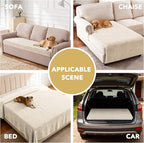H.VERSAILTEX Non Slip Pet Couch Cover Chenille Dog Bed Protector Thick Soft Sofa Slipcover Pet Friendly Washable Couch Cushion Covers for Pets (52" x 82", Ivory)