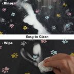 Cat Food Mat Absorbent Dog Mat for Food and Water Non Slip Quick Dry Dog Bowl Mats for Floors 24" X 16" Paw Dark Gray