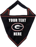 NCAA Georgia Bulldogs Personalized Tie Bandana for Dogs & Cats, Size Small/Medium. Custom Dog Cat Scarf Bib for Pet. Ultimate Game-Day & Party Customizable Bandana