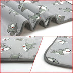 NACOCO Summer Pet Cooling Mat - Cat Dog Cushion Pad Sleeping Cool Sharks Comfortable Soft for Pets Kids and Adults (Grey Shark, L)