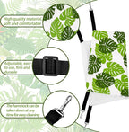 Jetec 2 Pack Cat Hammock for Cage, Catio Accessories Reversible Soft Cats Bed with Adjustable Straps and Hooks Double-Sided Linen and Fleece Hanging Hammock for Cats, Kitten(Monstera Leaf,L)