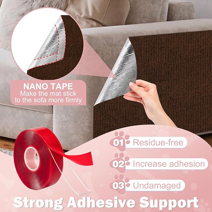Anit Cat Scratch Couch Furniture Protector,78.7x15.8 Cat Wall Corner Scratcher Pads Mat,DIY Cats Scratching Carpet Post Board Replacement
