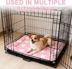 Dog Bed Mat – Soft & Comfortable Dog Kennel Pad for Crate – Durable Crate Bed & Mat for Dogs & Cats – Ideal for Crate, Kennel, and Home Use (Big&Little Stars Pink, M(30"*20"*1.5"))