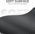 ESTHELLO Cat Litter Mat Large, Cat Litter Trapping Mat, Honeycomb Double Layer Design, Easy to Clean,Washable (36’’ x 30’’ Black)