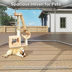 12x12 Outdoor Dog Kennel Outside Heavy Duty Dog Enclosure with Waterproof UV-Resistant Cover & Security Lock (149.6" L x 149.6" W x 95.3" H)