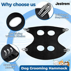 Pet Grooming Hammock for Cats & Dogs, Breathable Mesh Dog Hanging Harness for Nail Trimming, Grooming, Bathing Includes S Hooks, Dog Hammock/Grooming Sling, Pet Grooming Sling Helper(Black,M)