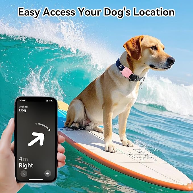 DDJ 2-Pack Dog Collar Holder for Tile Life360 Mate (2024) 2022 Tracker, Waterproof Silicone Cover Full-Body Protective Case for Tile Mate Tracker Cat Collar, Ultra Durable, Scratch Resistant, Pink