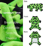 Fitwarm Halloween Bat Dog Pajamas, Funny Costumes for Small Dogs Boy Girl, Pet Outfit, Lime Green, Black, Medium