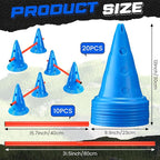 10 Sets Dog Agility Hurdle Cone Set 20 Pcs Exercise Cones with 10 Pcs Rods Adjustable Obstacle Portable Agility Training Equipment Canine Pole(Blue and Orange)