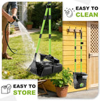 Pooper Scooper Swivel Bin & Rake with 50 Waste Bags, 38" Long Adjustable Handle Dog Poop Scooper for Yard Large Medium Small Dog, Easy to Clean Pet Waste Use on Grass, Dirt, Concrete or Gravel