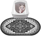 Bienbee Cat Litter Mat, 24" x 15" Litter Box Mat Rug with Non-Slip Bottom,Urine and Water Proof, Easy to Clean Cat Supplies Essentials for Indoor Kitty Kitten Floor, Black M