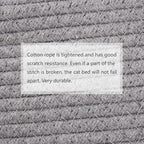 Cat Bed Basket Nest Round Cotton Rope Woven Warm Medium,Pet Sleeping Bed House Cute Fun Scratcher Scratching Scratch Mat Pad for Puppy Small Dogs Indoor Play Eco Washable Winter Summer (Gray)