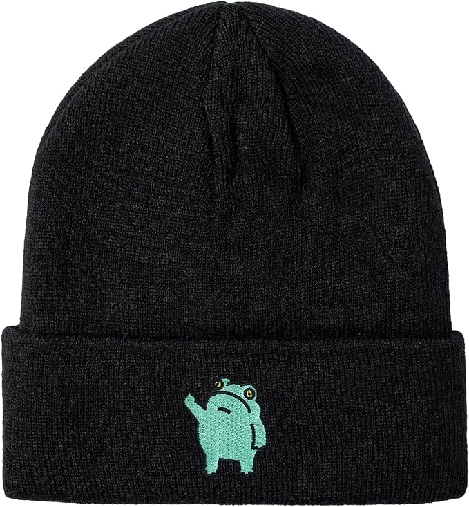 Funny Beanies Warm Knit Hats Fall Winter Black Hip Pop Knit Hat Cap for Women Men