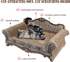 Sofa Shaped Scratching Couch,Thick Scratching Cardboard, Lounge Bed for Indoor Rest&Play, Sofa Scratcher Pad (23 "L X 12.2" W X 10.6 "H)