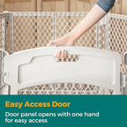 MyPet North States Petyard Plus: 5.5 Ft. Wide Folding Dog Playpen Indoor or Outdoor. 6-Panel Freestanding Play Pen Dog Gate Made in USA. 26" Tall, Light Gray
