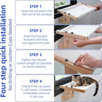 ESPETS Cat Window Sill Perch with Solid Wood & Thick Metal, Sturdy Cat Hammock Beds Window Seats with Soft Cusion Large Cats and Kittens-22.5 Inch