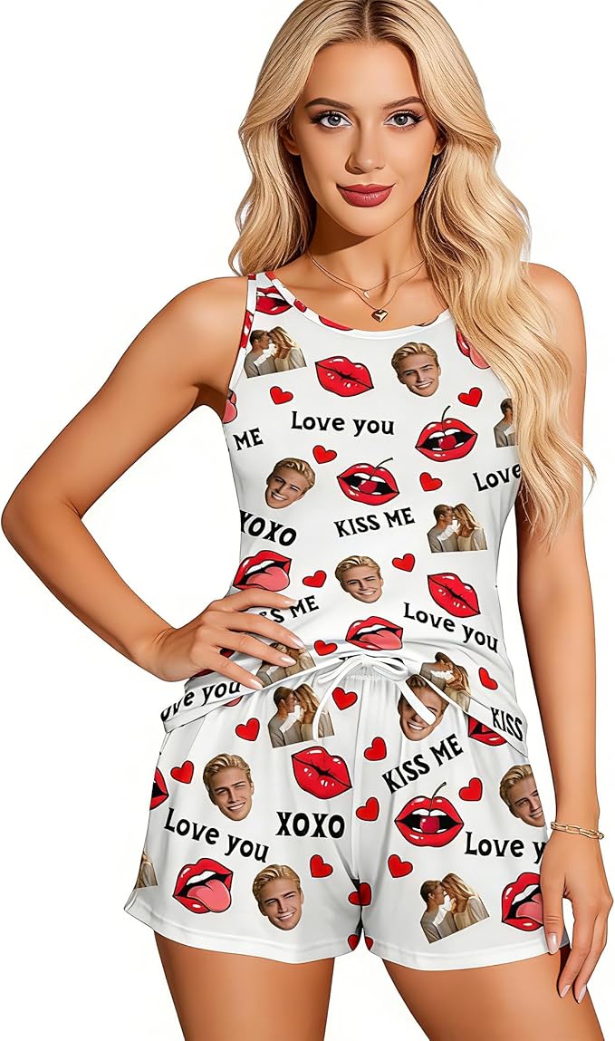 Artsadd Custom Pajamas for Women Men Family, Personalized Face Pjs Pajama Pants, Funny Pet Photo Loungewear Sleepwear Jammies
