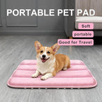Dog Bed Mat, Reversible Dog Crate Pad with Washable Kennel Mat and Soft Foam, Flat Pet Bed for Dogs & Cats, for Crates Carriers & Travel (Pink, 23" L*14" W*1.5" Th)