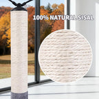 24" Scratching Post, Interactive Cat Scratcher, with Perch & Plush Toy, Sturdy Weighted Base, Grey