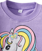Little Girls Unicorn Outfits 2 Piece Kids Ruffle Sleeve Sweatshirt + Leggings Fall Leopard Clothing Sets 2-10 Years Old