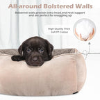 INVENHO Small Dog Bed for Medium to Large Dogs - Rectangle, Orthopedic, Soft, Calming, Durable Pet Cuddler with Anti-Slip Bottom (20"x19"x6")